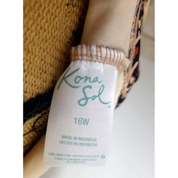 Kona Sol Womens Swimsuit 16W Leopard Twist-Front Halter One Piece Swimsuit Beach - Picture 7 of 7